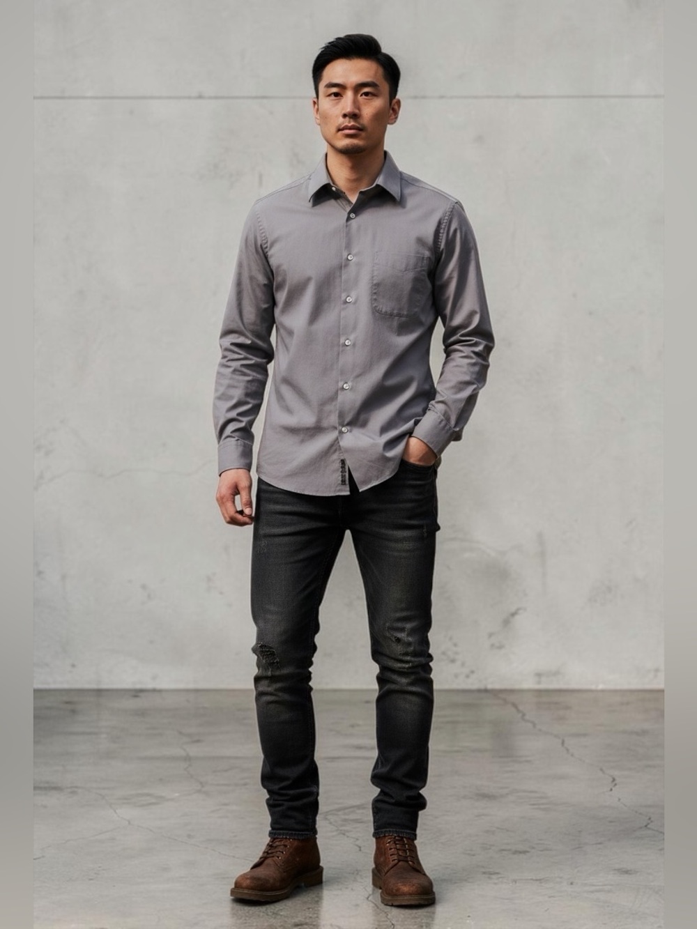 Alexander Julian Light Gray Dress Shirt